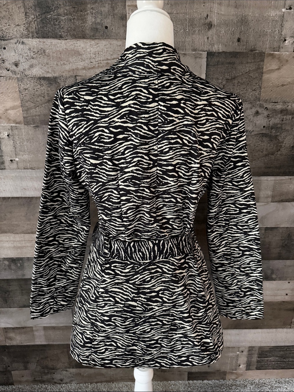 Sandro Studio Double Breasted Zebra Trench Coat Size M - Picture 2 of 16